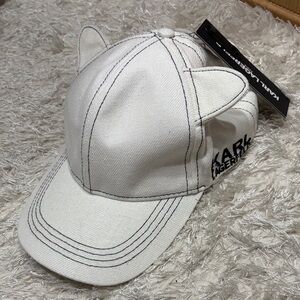 Karl Lagerfeld white Cap with Cat Ears